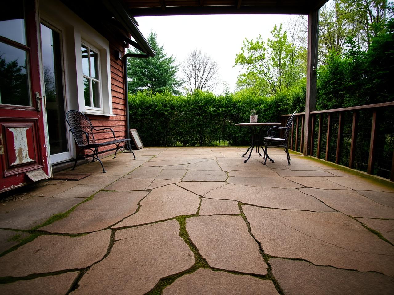 Vorher: Regensburg · Terrasse · Mikrozement Outdoor, Grau